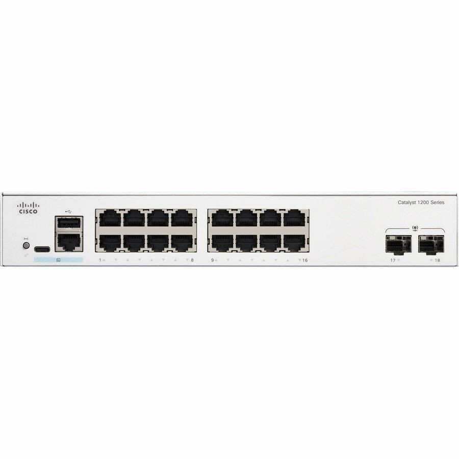Switch Cisco Catalyst C1200-8T-E-2G là thiết bị chuyển mạch thông minh Smart Managed thế hệ mới thuộc phân khúc Catalyst danh tiếng, sở hữu 8 cổng Gigabit Ethernet và 2 cổng Uplink Combo