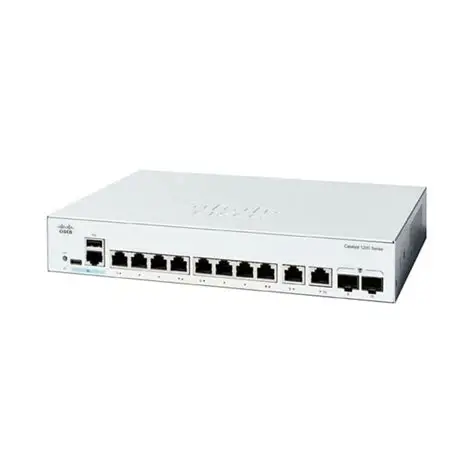 Switch Cisco Catalyst C1200-8P-E-2G là thiết bị chuyển mạch thông minh Smart Managed thế hệ mới thuộc dòng Catalyst cao cấp, sở hữu 8 cổng Gigabit Ethernet hỗ trợ cấp nguồn PoE/PoE+